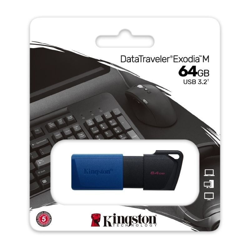Unidade Flash Kingston Datatraveler Exodia M USB 3.2 64GB USB 3.2