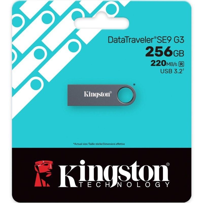 Unidade Flash USB 3.2 Kingston Datatraveler SE9 G3 de 256 GB