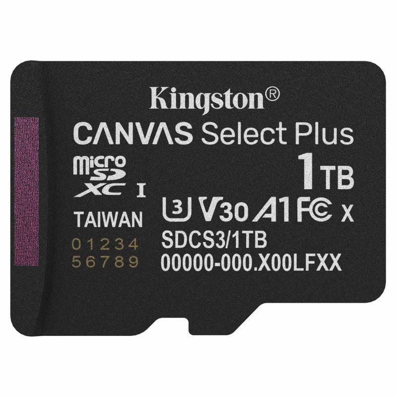 Cartão de Memória Kingston CANVAS Select Plus 1TB Microsd XC / Classe 10 / 150mbs