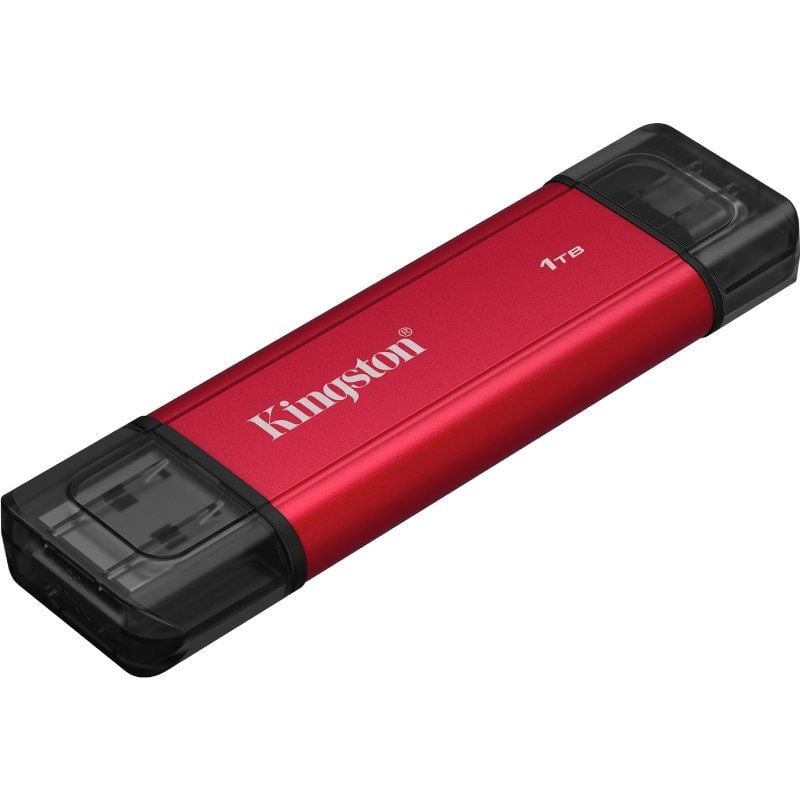 SSD Externo Kingston Dual Portable SSD 1TB / USB Tipo C e USB 3.2 / Vermelho