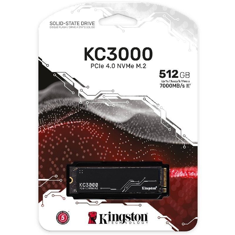 Kingston KC3000 512GB / M.2 2280 PCIe 4.0 / SSD com Dissipador de Calor / Capacidade Total
