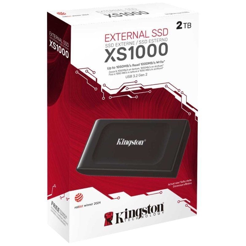 SSD Externo Kingston XS1000 2TB / USB 3.2 / Preto