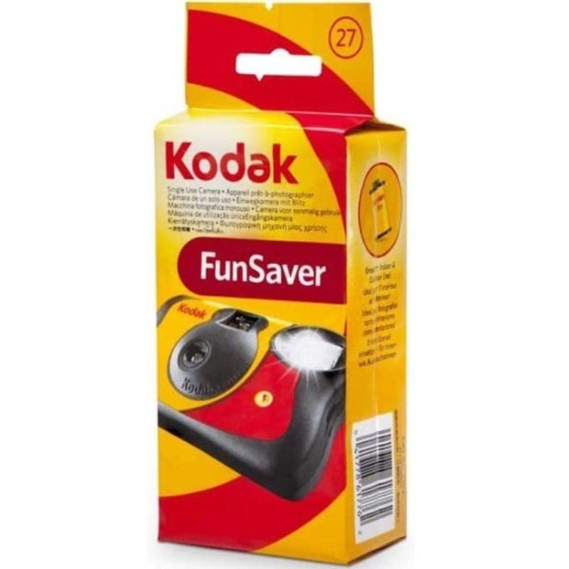 Máquina Fotográfica Descartável Kodak Funsaver 27 / 27 Exposições / Amarelo e Vermelho