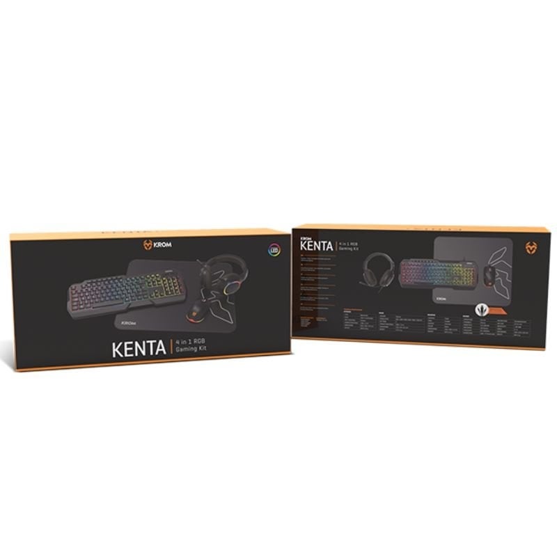 Krom Kenta Gaming Pack / Teclado RGB + Rato + Tapete de Rato + Auricular + Auscultadores
