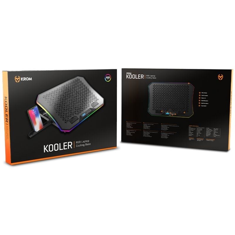 Suporte de Arrefecimento Krom Kooler para Computadores Portáteis Até 19" / Iluminação LED