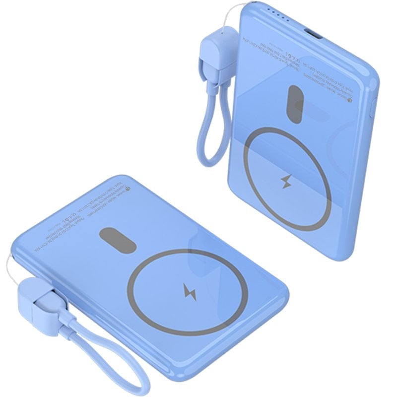 Powerbank 5000mah Leotec LEPOWW20W5B / 20W / sem Fios / Azul / Inclui Cabo USB Tipo C