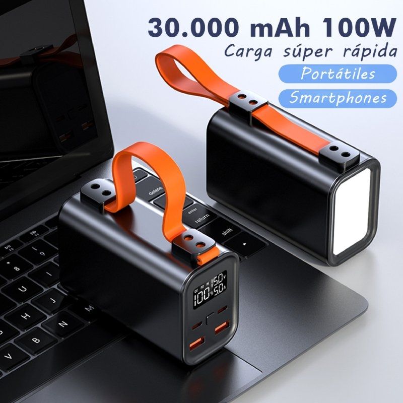Bateria Externa / Powerbank Leotec Powerbank 30000mah PD / 100W / Compatível com Computadores Portá…