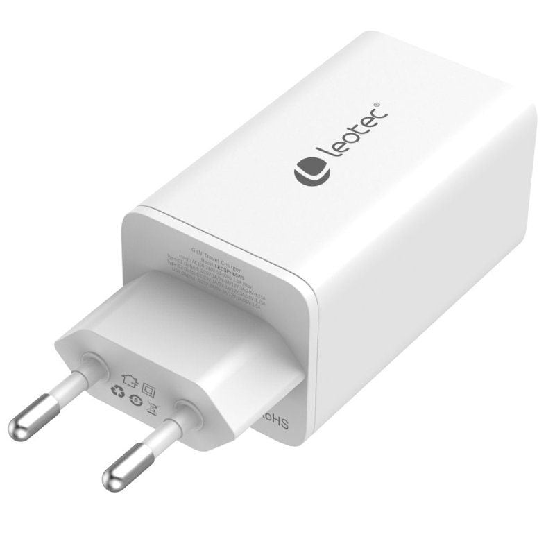 Carregador de Parede Leotec LECSPH65W3W Gan LECSPH65W3W / 2xusb Type-c / 1xusb / 65W