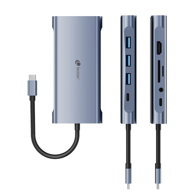 Base de Ligação USB Tipo C Leotec LEDS01 / 3xusb / 2xusb Tipo C / 1xusb Tipo C PD / 1xhdmi 4K / 1xv…