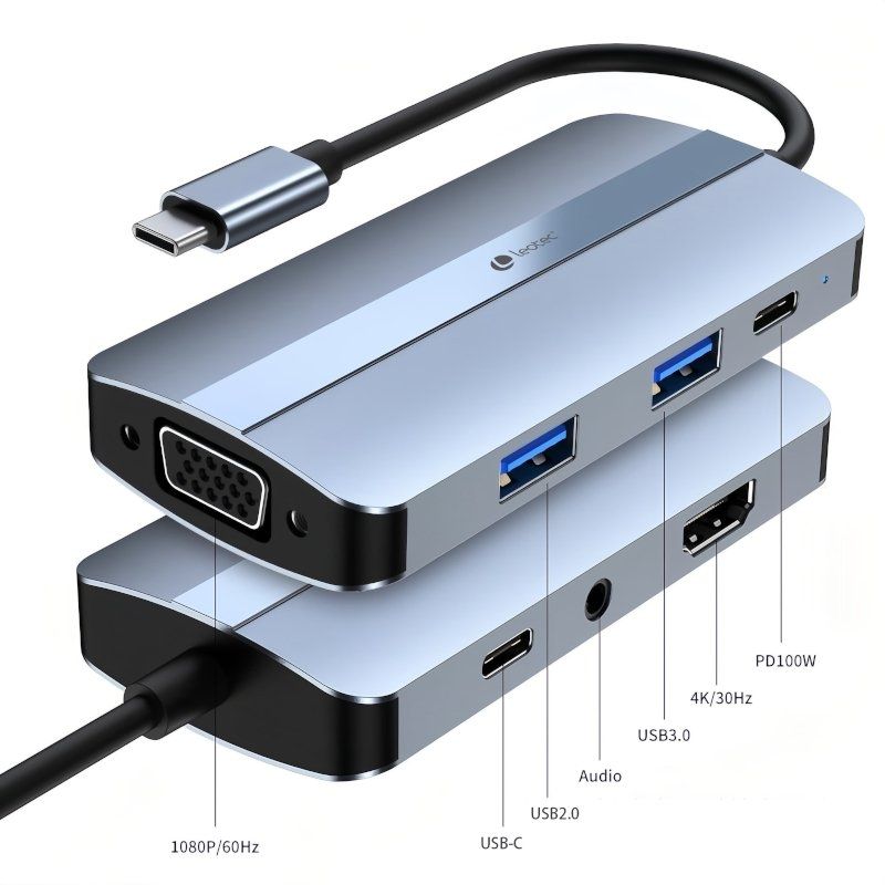 Base de Ligação USB Tipo C Leotec LEDS04 / 2xusb / 1xusb Tipo C / 1xusb Tipo C PD / 1xhdmi 4K / 1xv…