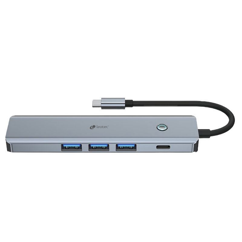 Base de Ligação USB Tipo C Leotec LEDS05 / 3xusb / 1xusb Tipo C PD / 1xhdmi 4K / Cinzento