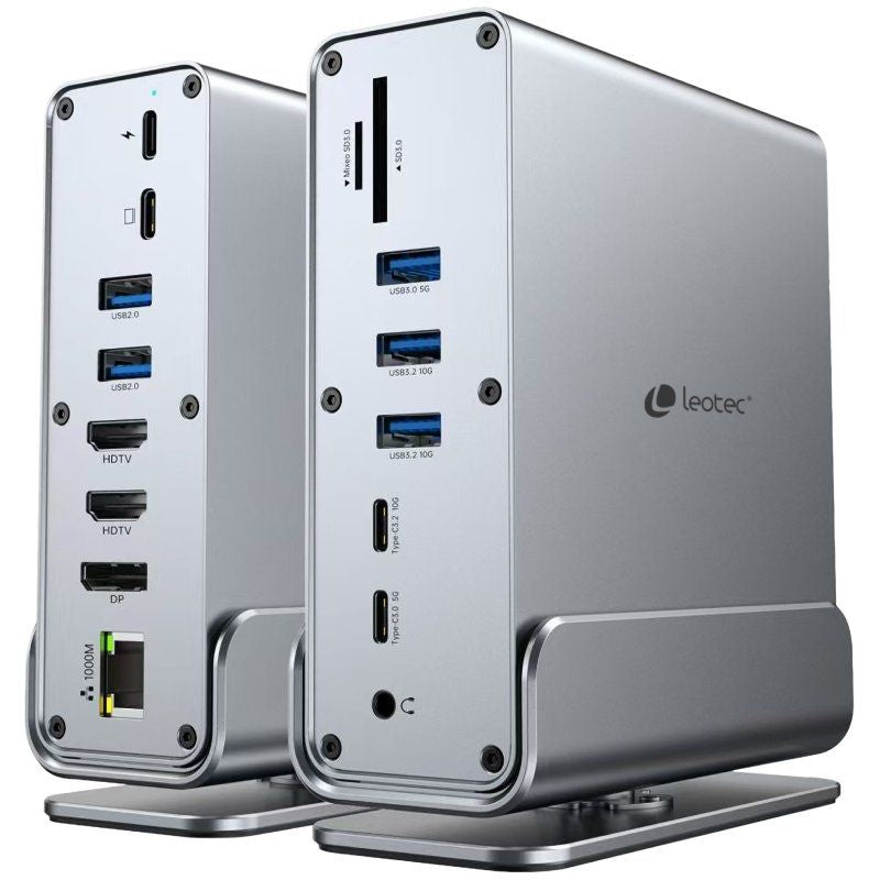 Base de Ligação USB Tipo C Leotec LEDS06 / 5xusb / 2xusb Tipo C / 1xusb Tipo C PD / 1xdisplayport /…