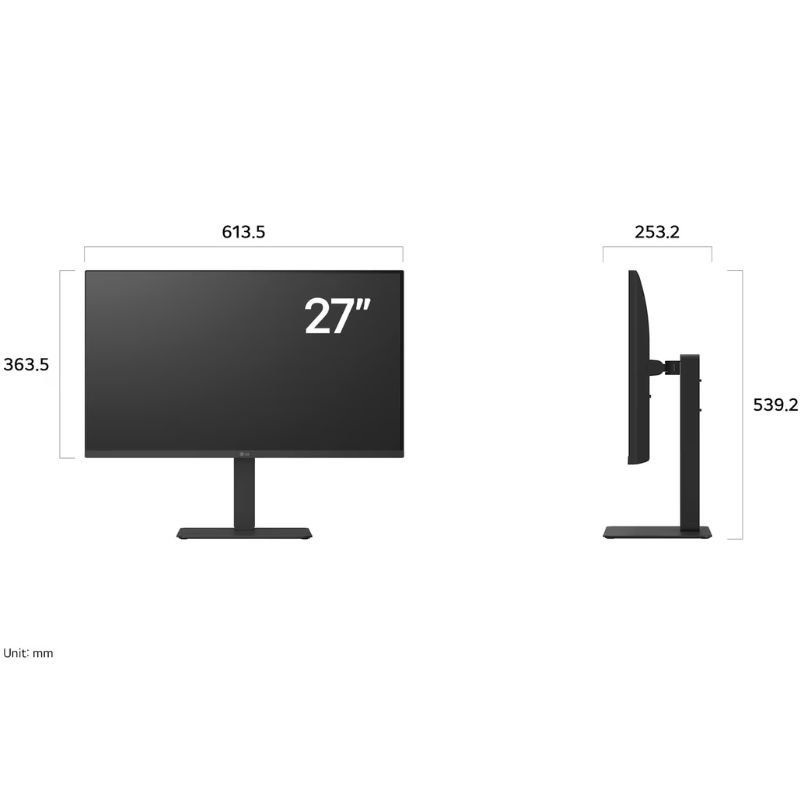 Monitor Profissional LG Ultrafine 27ba45u-b 27" / 4K / Ajustável em Altura / Preto