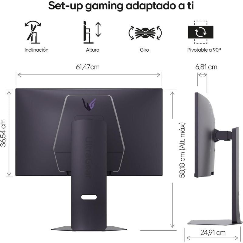 Monitor para Jogos LG Ultragear 27g850a-b 27" / 4K / 1ms / 240hz / IPS / Altura Ajustável / Púrpura…