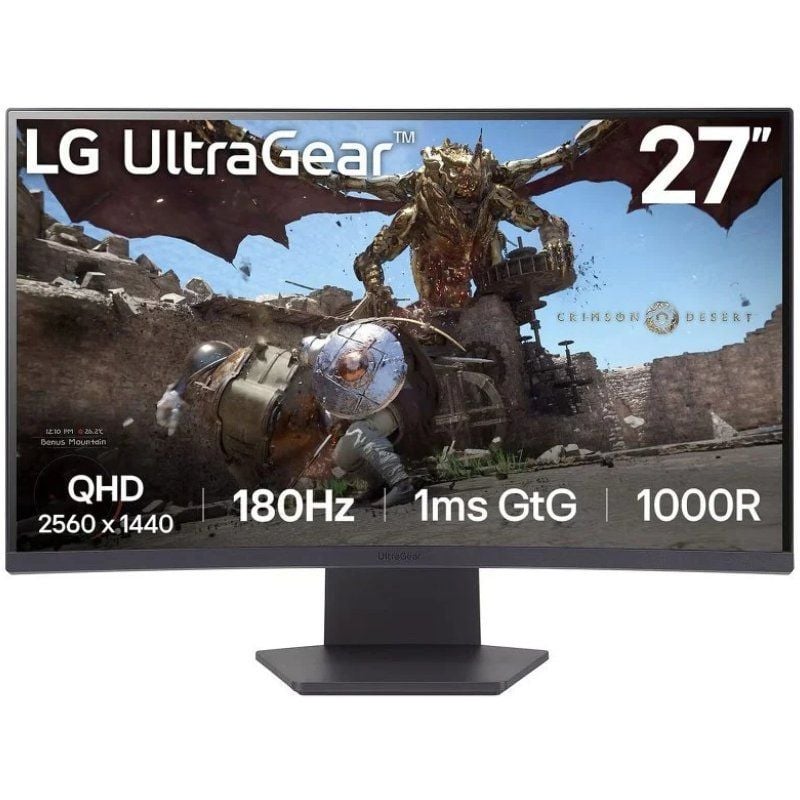 LG Ultragear 27gs60qc-b 27" / QHD / 1ms / 180hz / VA / Preto / Monitor de Jogos Curvo LG Ultragear…