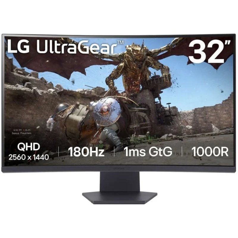 LG Ultragear 32gs60qc-b 31,5" / QHD / 1ms / 180hz / VA / Preto / Monitor de Jogos Curvo LG Ultragea…