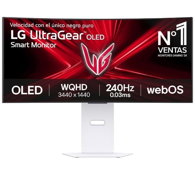 LG Ultragear 34gx90sa-w 34" / WQHD / Multimédia / 0,03ms / 240hz / OLED / Ajustável em Altura / Sma…