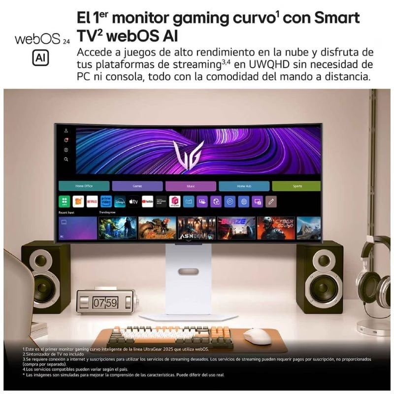 LG Ultragear 34gx90sa-w 34" / WQHD / Multimédia / 0,03ms / 240hz / OLED / Ajustável em Altura / Sma…