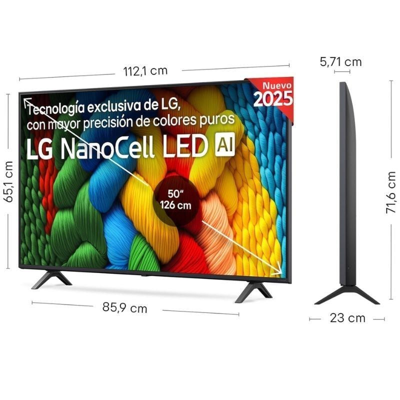 LG Nanocell 50NANO80A6B Televisor de 50" / Ultra HD 4K / Smart TV / Wifi