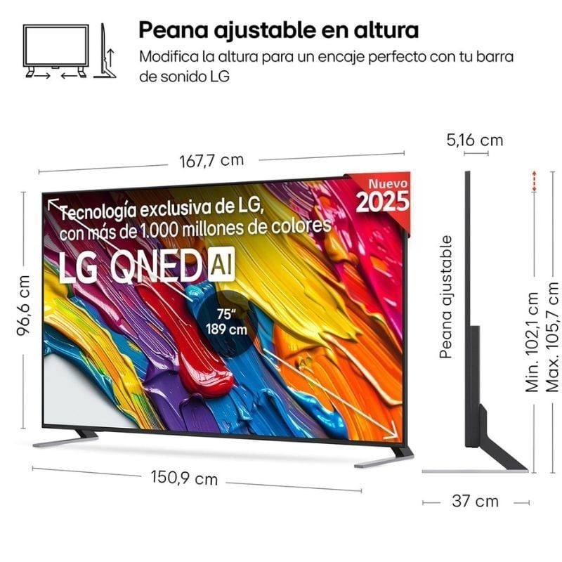 TV LG QNED 75QNED84A6C 75" / Ultra HD 4K / Smart TV / Wifi