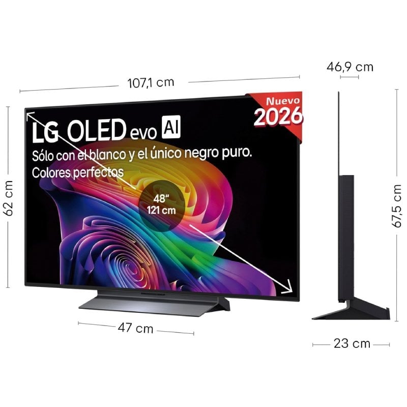 Televisor LG OLED Evo AI C6 OLED48C66LB 48" / Ultra HD 4K / Smart TV / Wi-fi