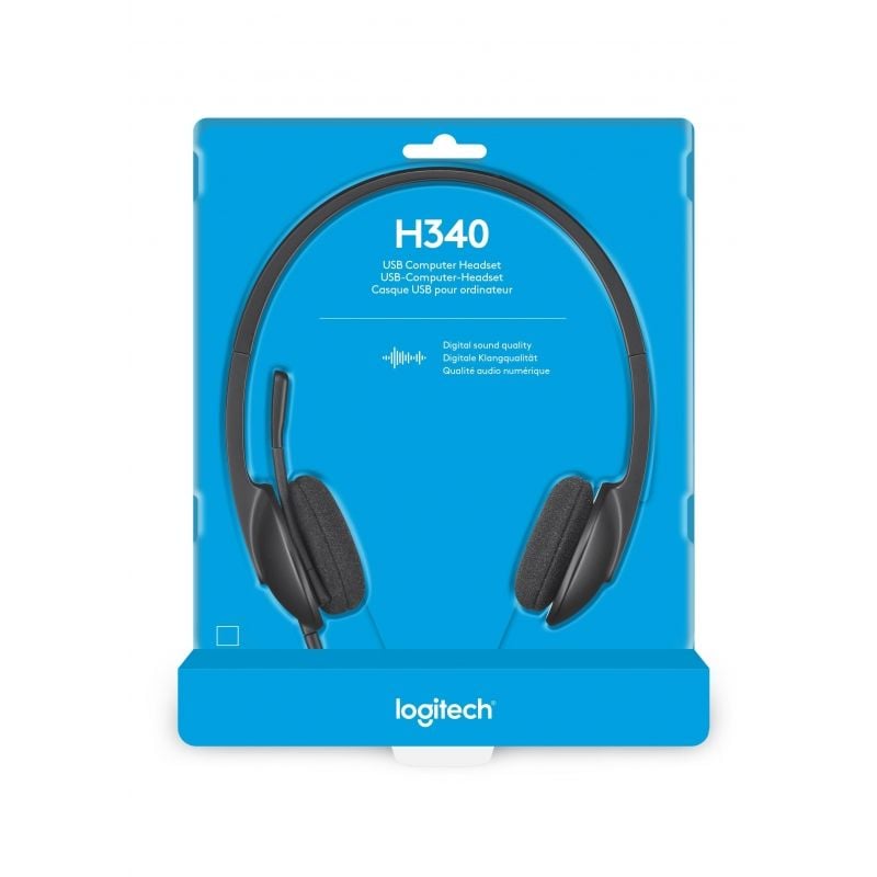 Logitech H340 Auscultadores / Auricular com Microfone / USB / Preto