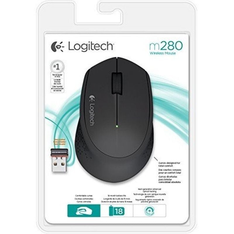 Rato Ergonómico sem Fios Logitech M280 / Até 1000 DPI