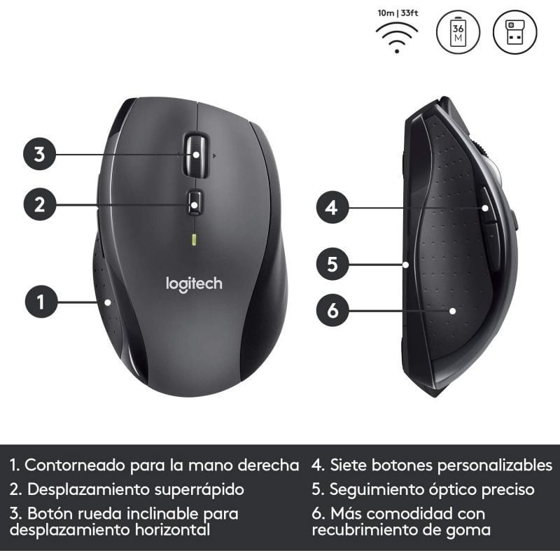 Rato sem Fios Logitech Marathon M705 / Até 1000 DPI