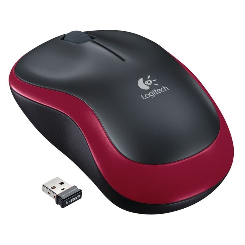 Rato sem Fios Logitech M185 / Até 1000 DPI / Vermelho