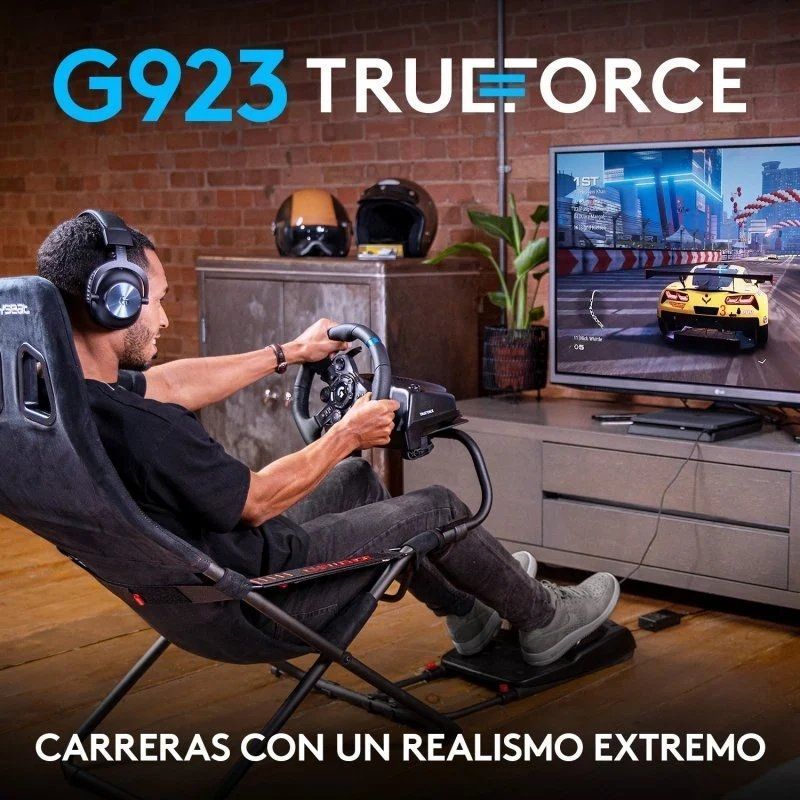 Logitech G923 Trueforce Steering Wheel com Pedais para Playstation PS5 / PC