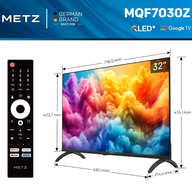 Televisor Metz Qled+ 32MQF7030Z 32" / HD / Smart TV / Wi-fi