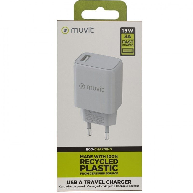 Carregador de Parede Muvit For Change MCACC0002 / 1xusb / 15W