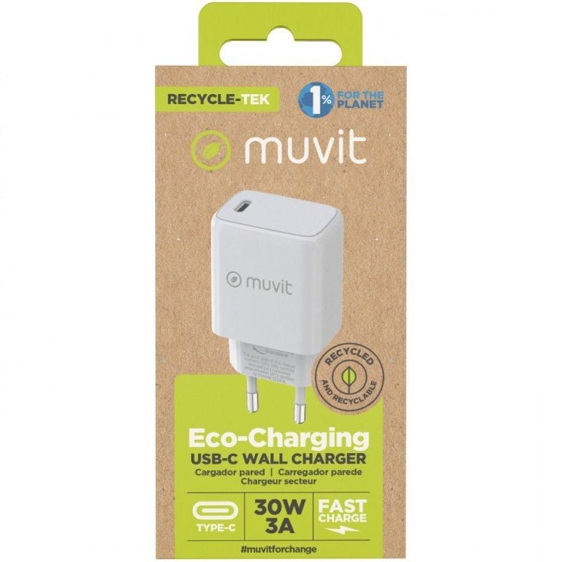 Carregador de Parede Muvit For Change MCACC0014 / 1xusb Type-c / 30W