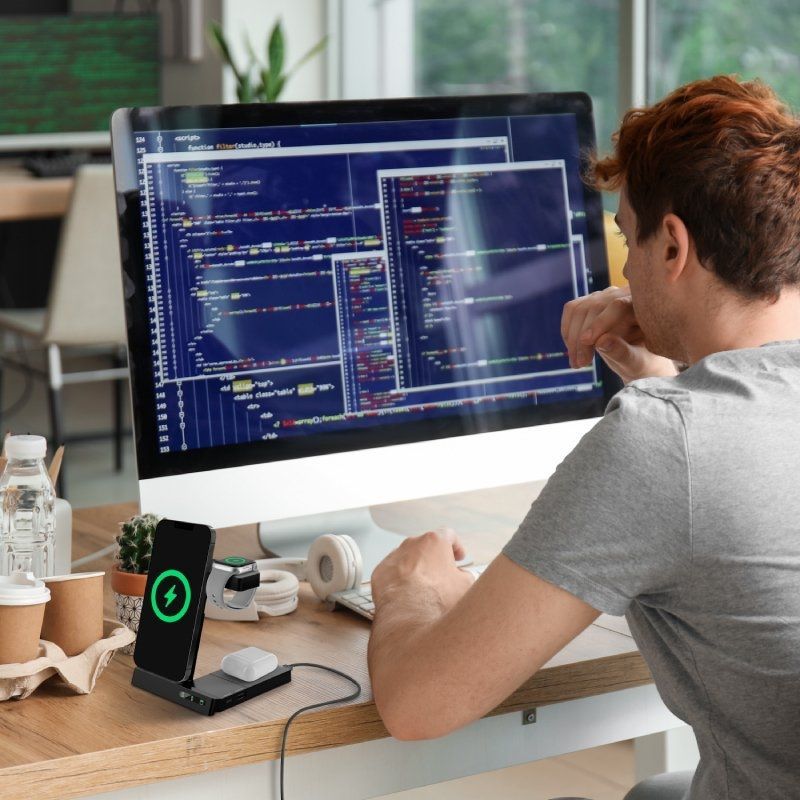 Carregador sem Fios Muvit MCWIR0011 / 1xusb Type-c / 1xusb / 20W