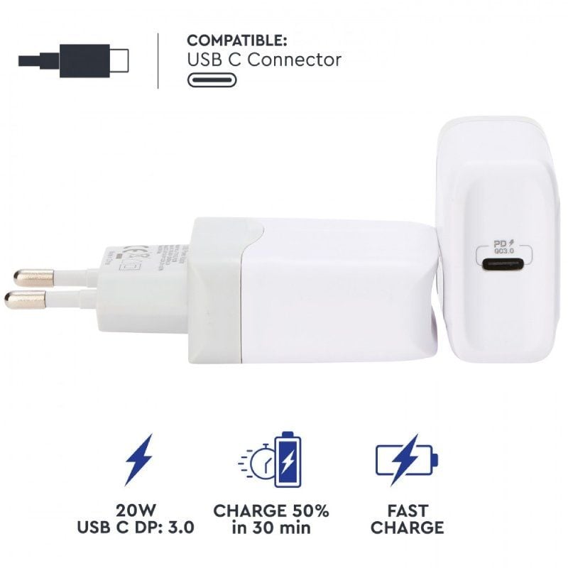 Carregador de Parede Myway MWACC0005 / 1xusb Type-c / 20W