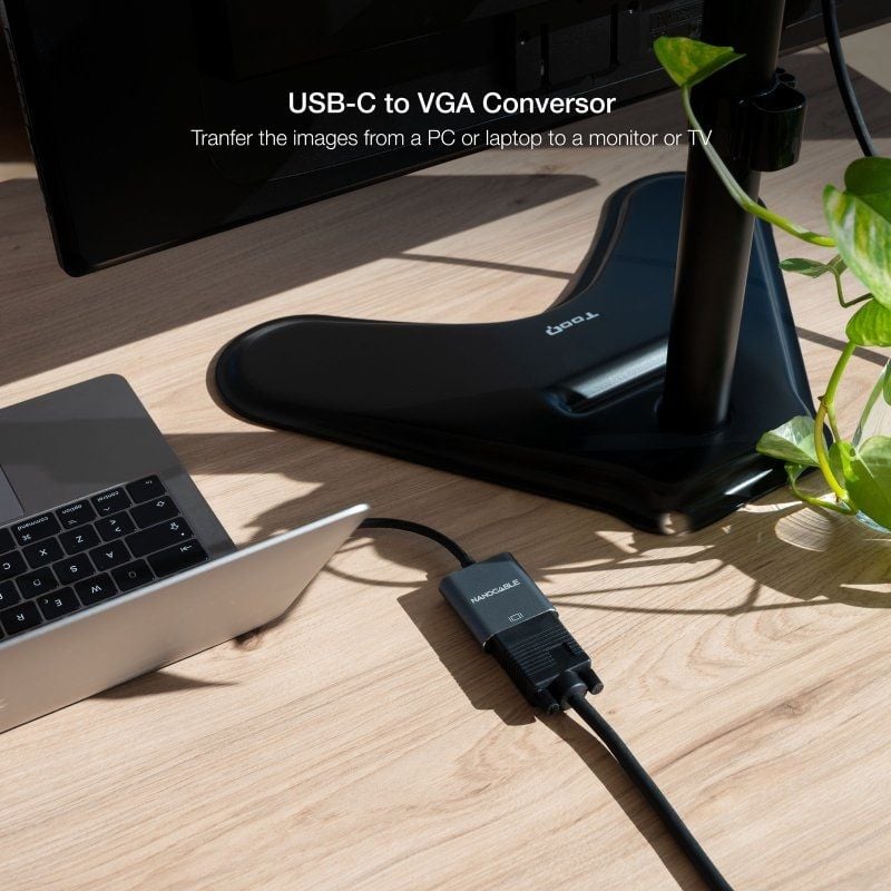Conversor Nanocable 10.16.4101-g / USB Tipo C Macho - VGA Fêmea / 10cm / Preto e Cinzento