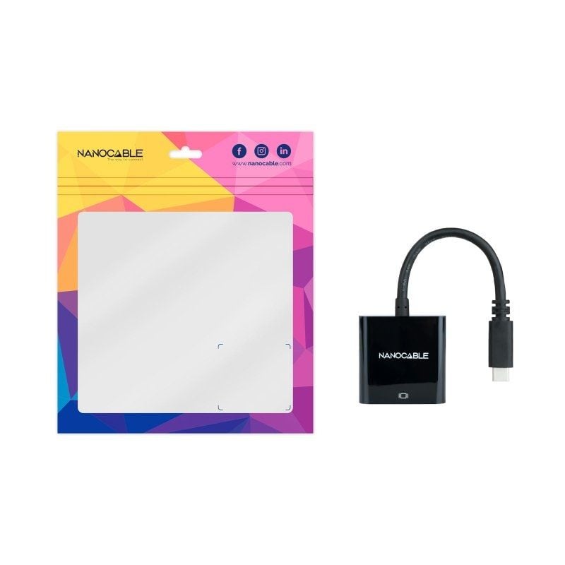 Conversor Nanocable 10.16.4102-bk / USB Tipo C Macho - HDMI Fêmea / 15cm / Preto