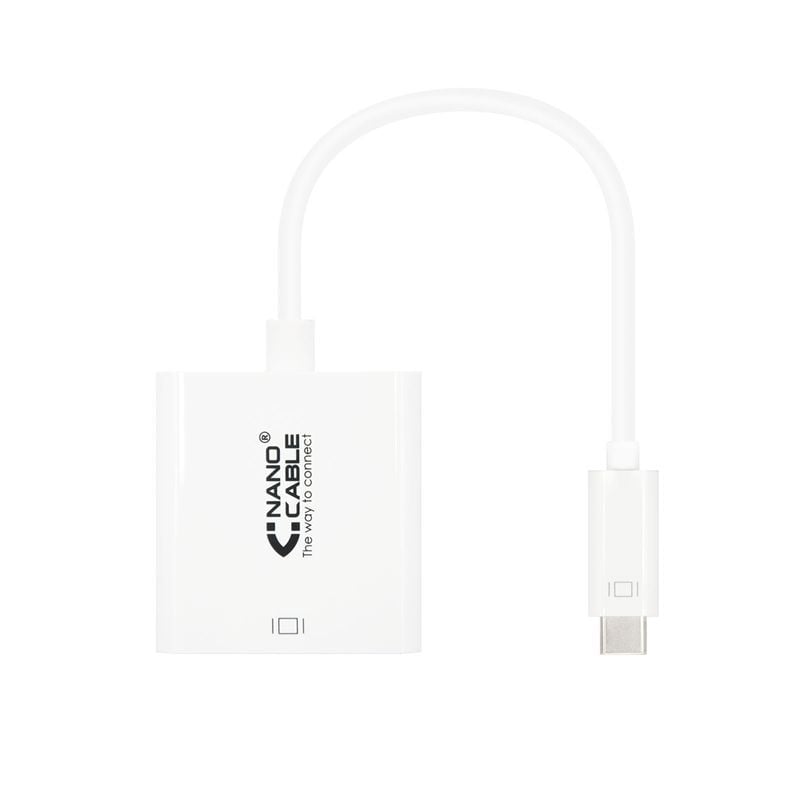 Conversor Nanocable 10.16.4102 / USB Tipo C Macho - HDMI Fêmea / 15cm / Branco