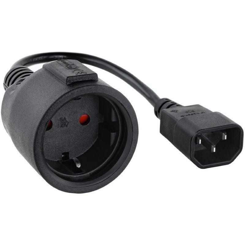 Adaptador de Corrente Nanocable 10.22.0902 / C14 Macho - CEE7 Fêmea / 50cm / Preto