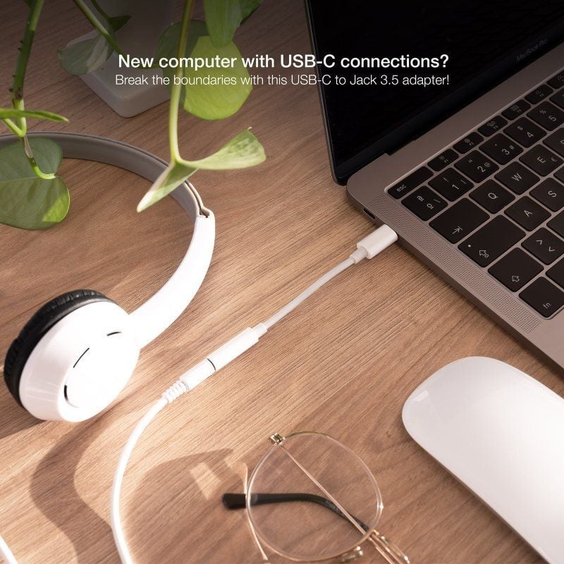 Conversor USB Tipo C Nanocable 10.24.1205-w / USB Tipo C Macho - Jack 3.5 Fêmea