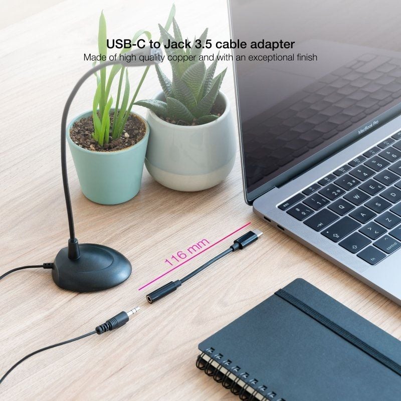 Nanocable USB Type-c Converter 10.24.1205 / USB Type-c Macho - Jack 3.5 Fêmea