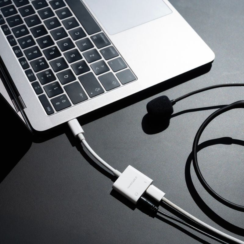 Adaptador de Áudio Nanocable 10.24.1206 / USB Tipo C Macho - Jack 3.5 Fêmea / USB Tipo C Fêmea / Br…