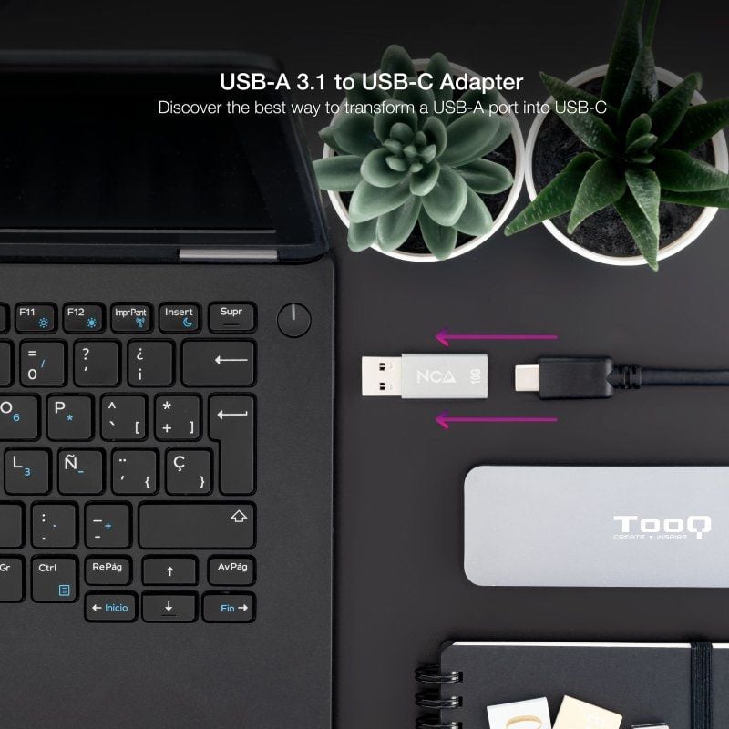 Adaptador USB 3.1 Nanocable 10.02.0013 / USB Macho - USB Tipo C Fêmea