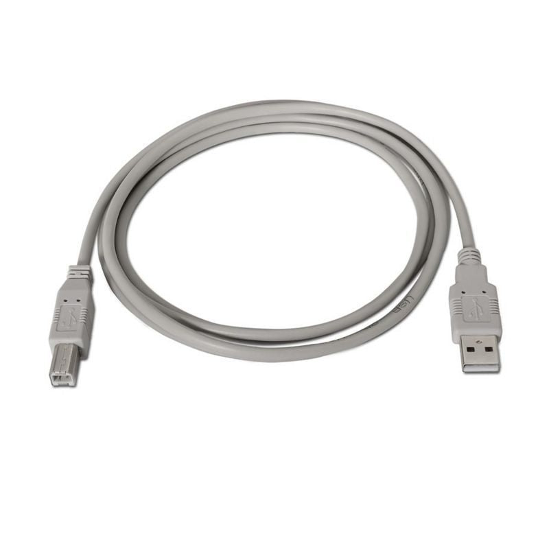 Cabo USB 2.0 para Impressora Nanocable 10.01.0103 / USB Tipo B Macho - USB Macho / 1,8m / Bege
