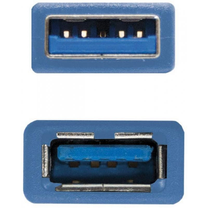 Cabo de Extensão USB 3.0 Nanocable 10.01.0901 / USB Macho - USB Fêmea / 1m / Azul