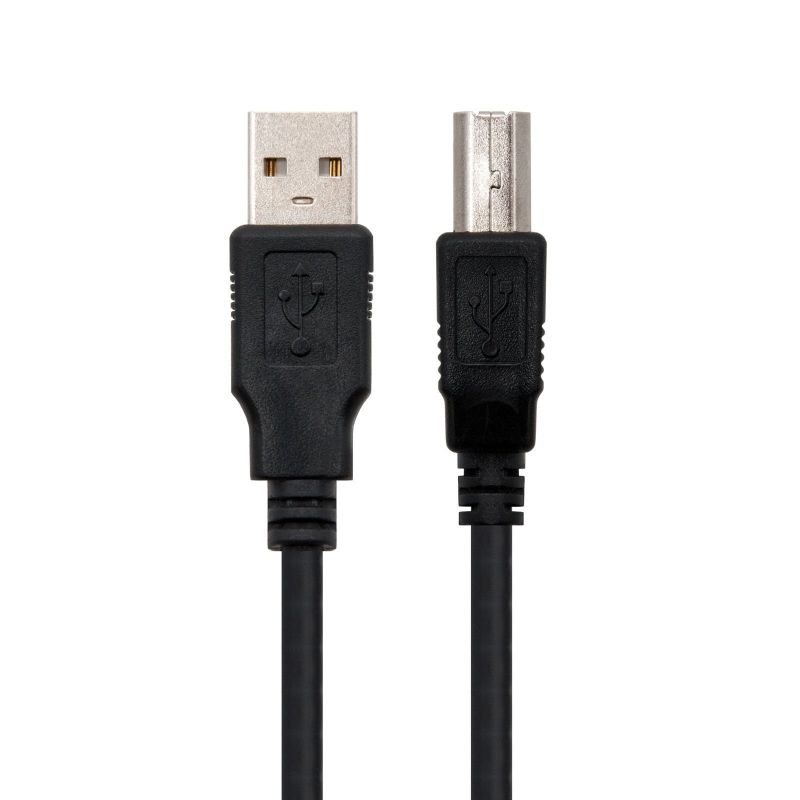 Cabo USB 2.0 para Impressora Nanocable 10.01.0103-bk / USB Tipo B Macho - USB Macho / 1,8 M / Preto
