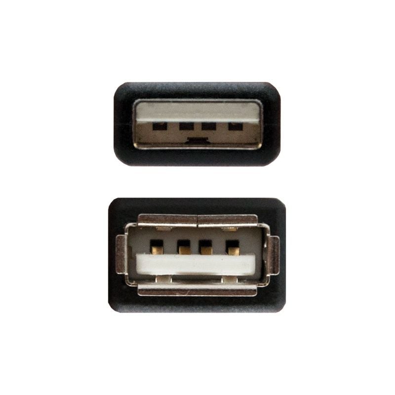 Cabo de Extensão USB 2.0 Nanocable 10.01.0203-bk / USB Macho - USB Fêmea / 1,8 M / Preto