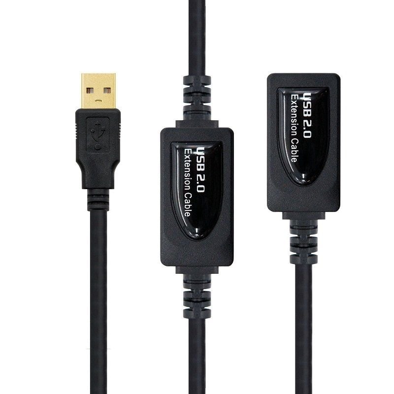 Cabo de Extensão USB 2.0 Nanocable 10.01.0212 / USB Macho - USB Fêmea / 10m / Preto