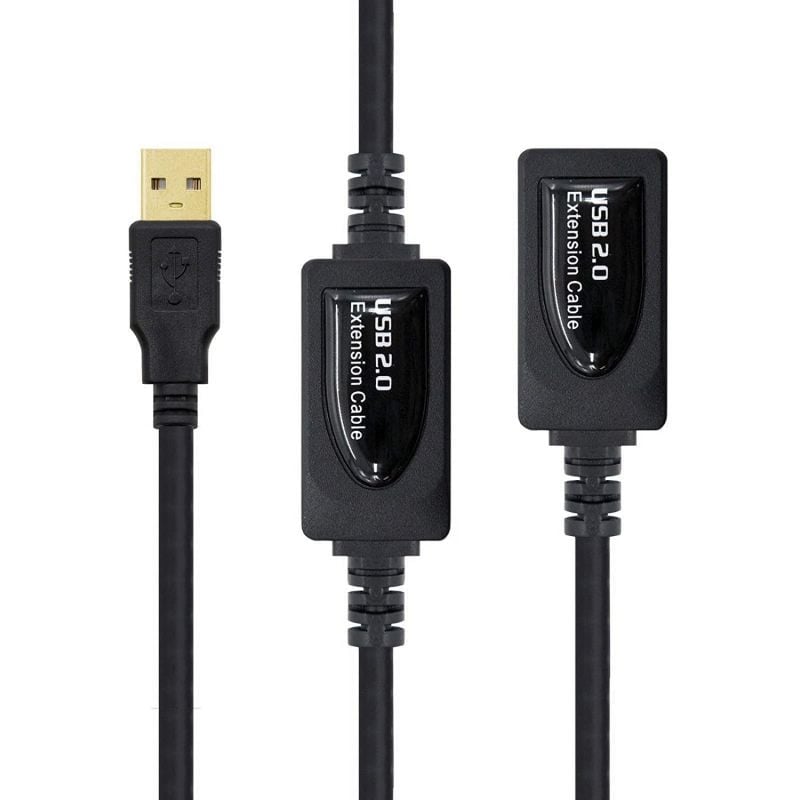 Cabo de Extensão USB 2.0 Nanocable 10.01.0213 / USB Macho - USB Fêmea / 15m / Preto