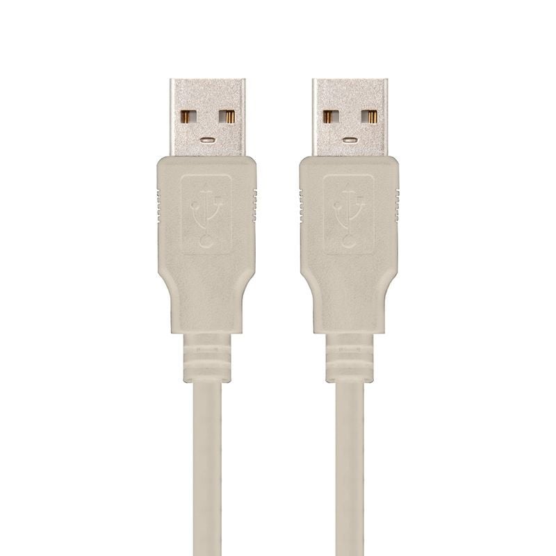 Cabo USB 2.0 Nanocable 10.01.0303 / USB Macho - USB Macho / 2m / Bege